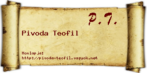 Pivoda Teofil névjegykártya